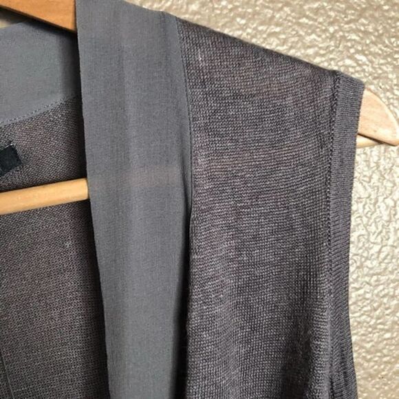 Kenneth Cole Gray Sleeveless Open Front Sweater - Picture 2 of 6